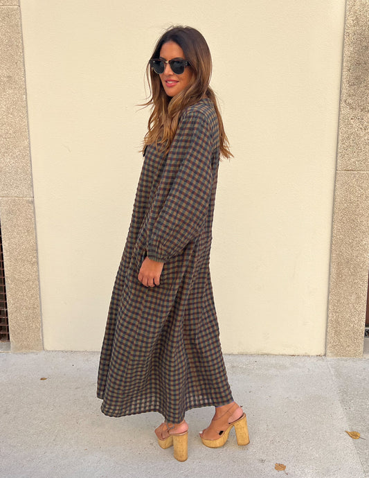 Vestido vichy com bolsos