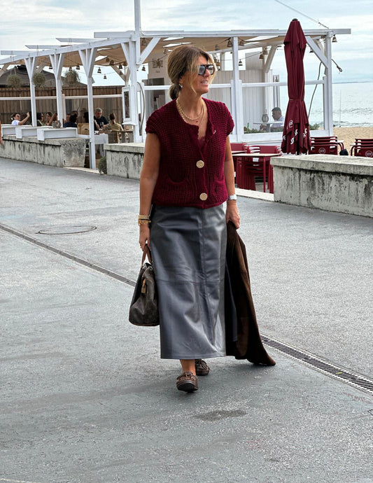 Burgundy knit vest JOY