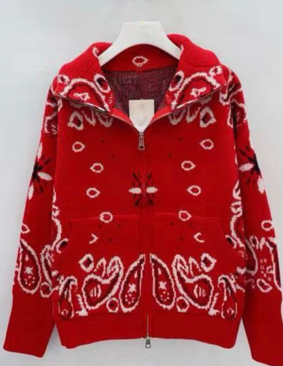 Bandana print knitted jacket