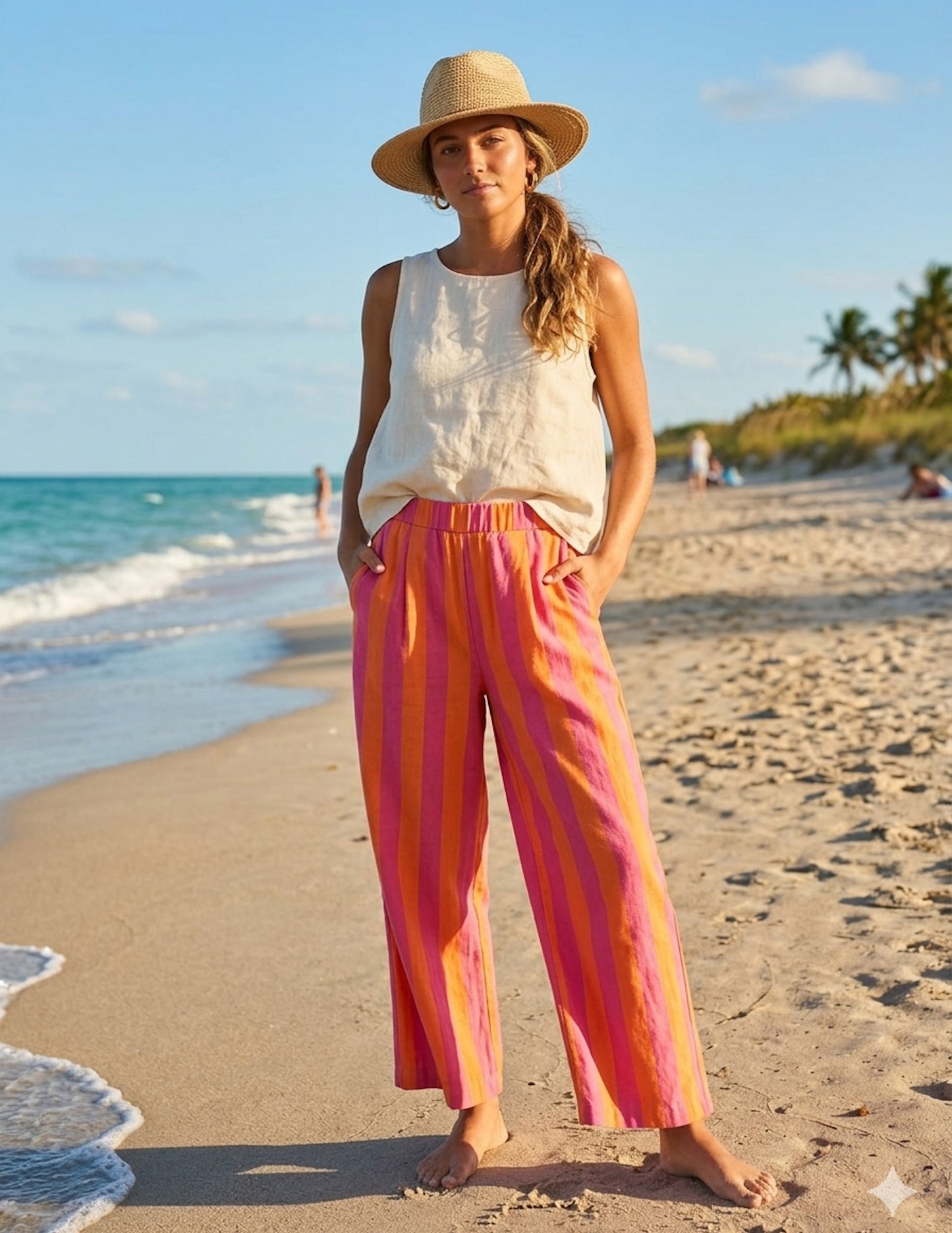 Baggy striped trousers