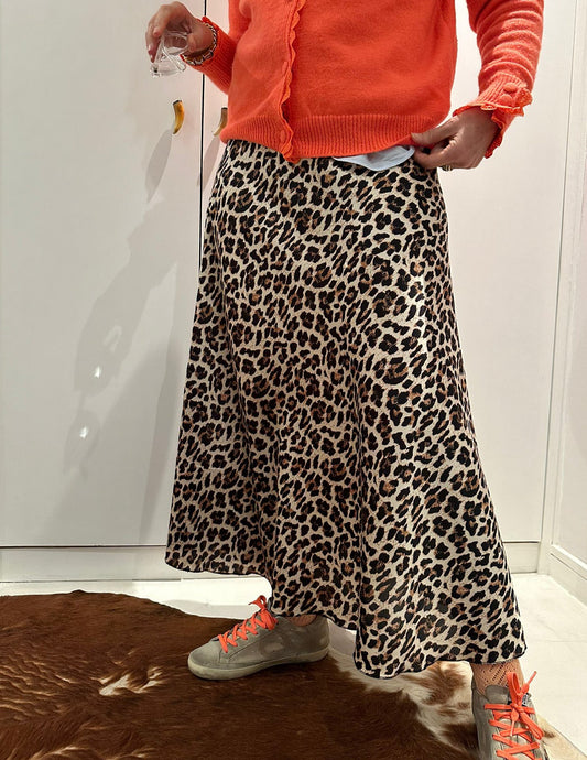 Leopard print satin skirt JOY
