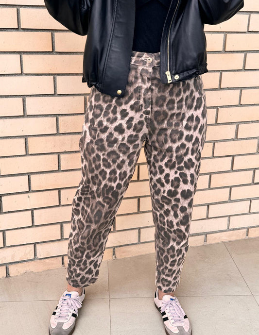 Leopard pants in beige JOY